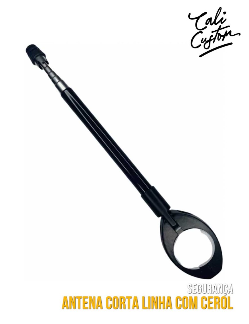 Antena corta linha de pipa para guidão de moto
