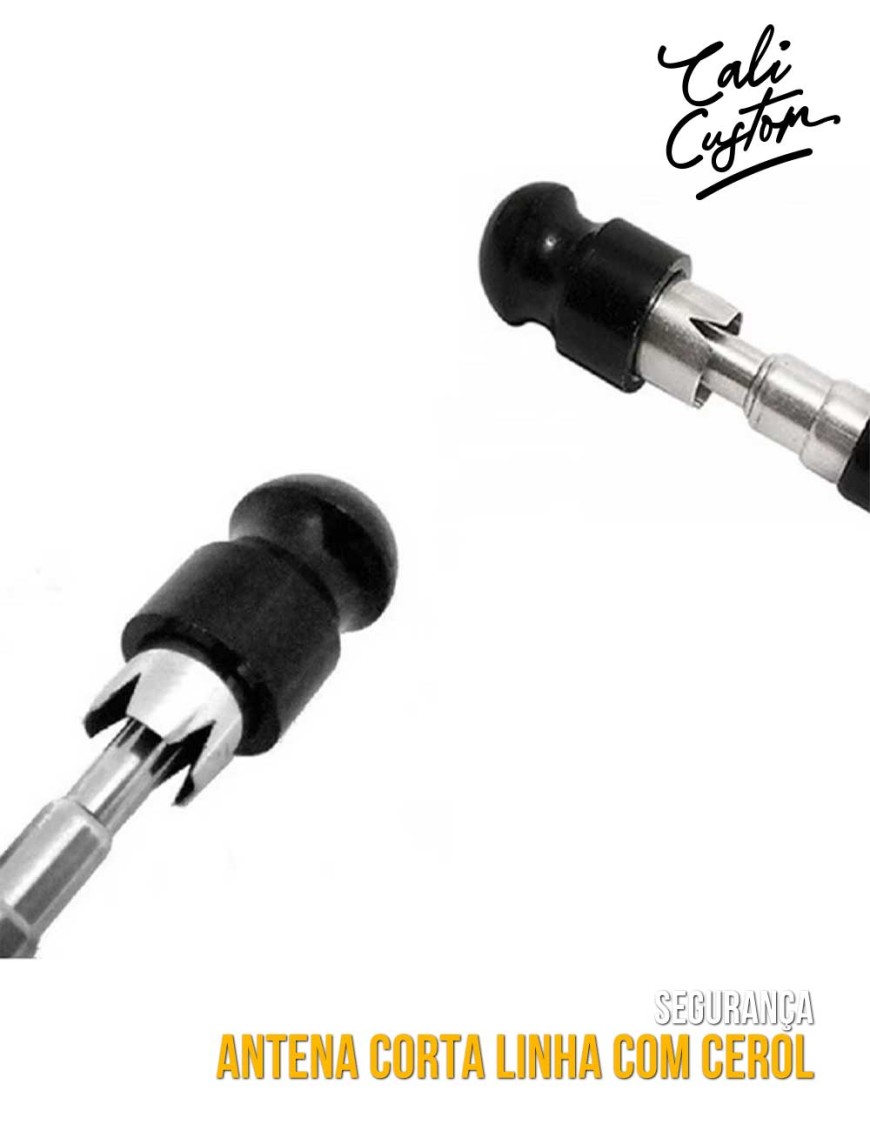 Antena corta linha de pipa para guidão de moto