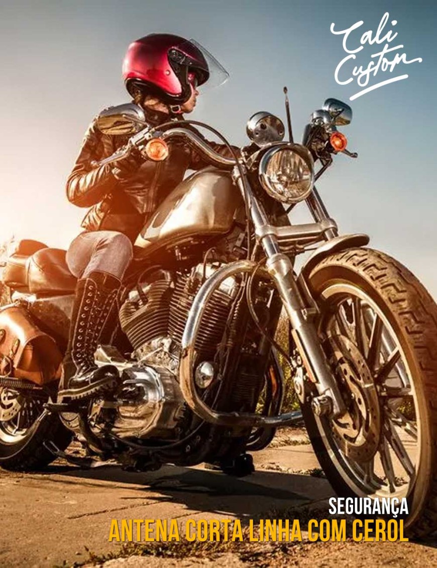 Antena corta linha de pipa para guidão de moto