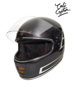 Capacete Urban Cafe Racer Double D Dorisha Black Flake